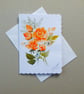 original hand painted floral rose greetings card ( ref FA 122 D2 )