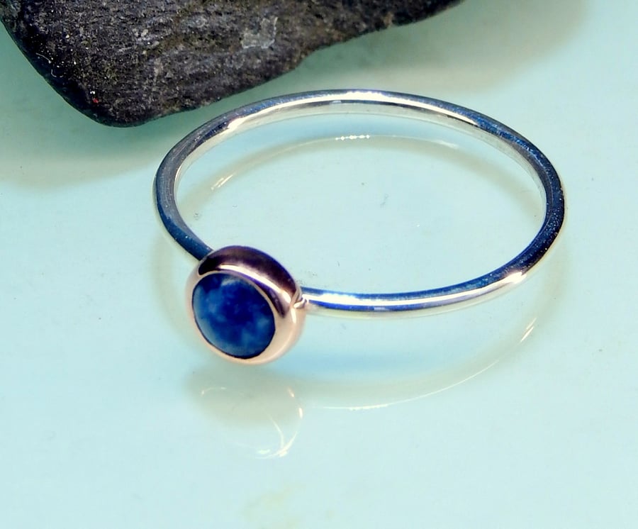 Skinny blue quartz ring