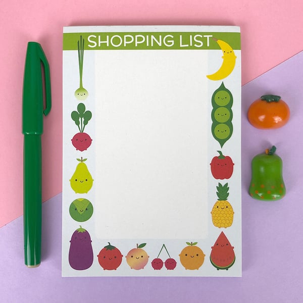 Magnetic Shopping List Notepad For Groceries