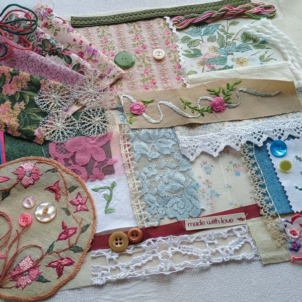 Slow Stitching kit - Embroidered Rose Garden Edwardian Country Diary