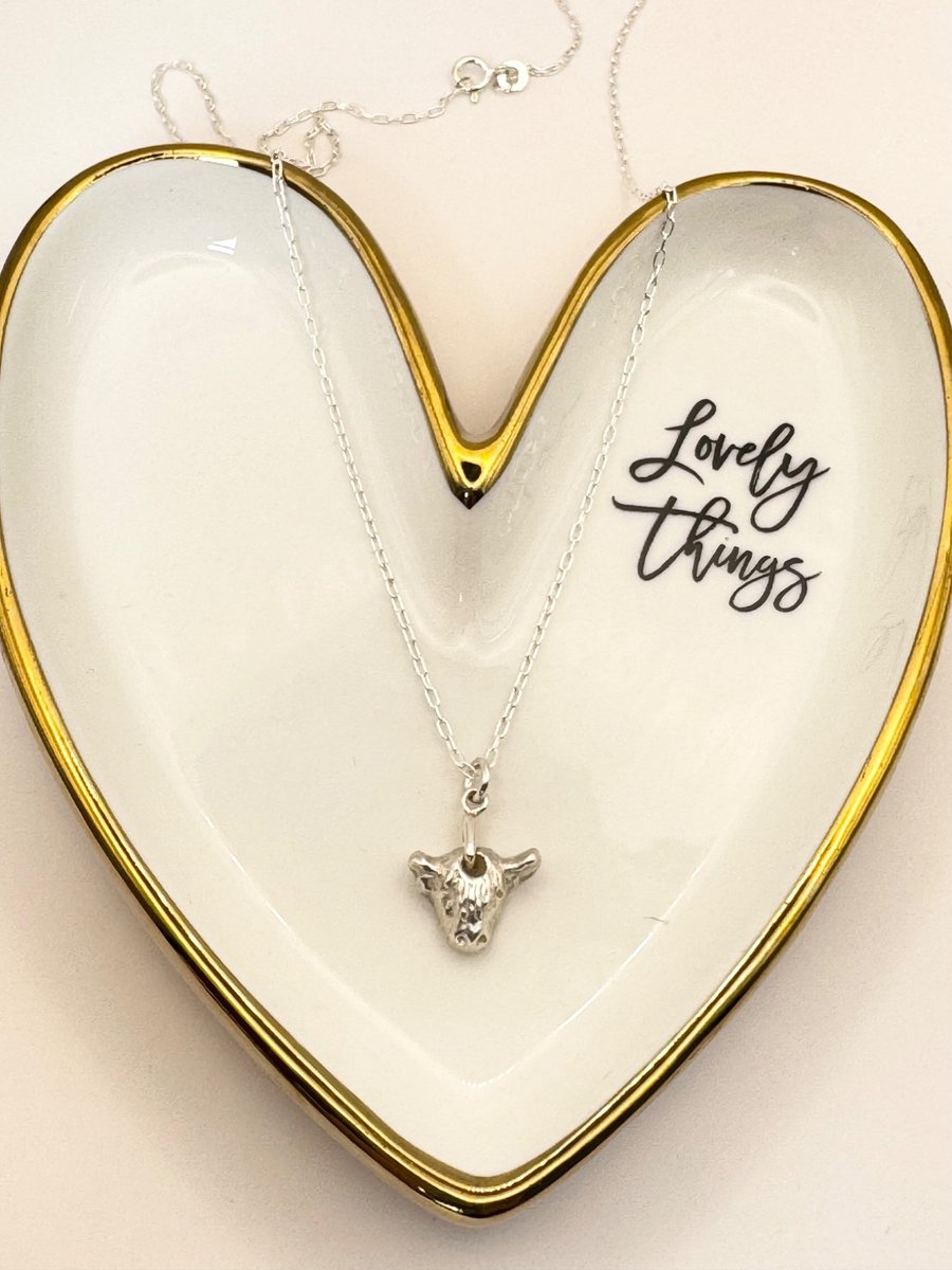 Fine Silver Highland Cow Necklace