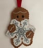 Gingerbread snow flake Decoration - Image 1