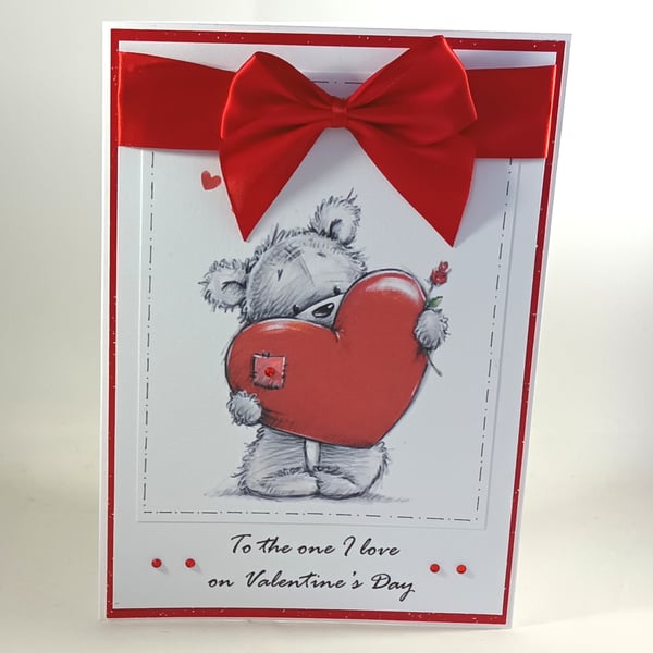 Cute bear handmade Valentine's Day card