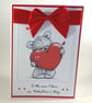 Cute bear handmade Valentine's Day card - Image 1