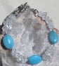 SALE - Amazonite & Clear Quartz Gemstone Beaded Bracelet "Tropical Ice" - Image 3