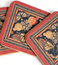 Four Red & Black Patterned Butterfly Cork Coasters - Image 3