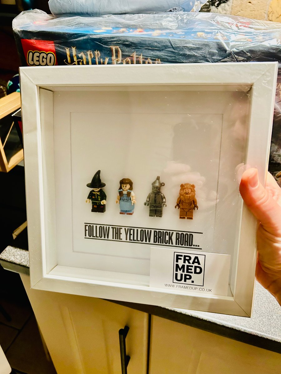 Follow the Yellow Brick Road – LEGO Wizard of Oz Framed Art – 9x9in box frame