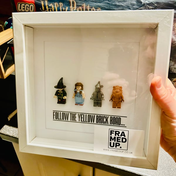 Follow the Yellow Brick Road – LEGO Wizard of Oz Framed Art – 9x9in box frame