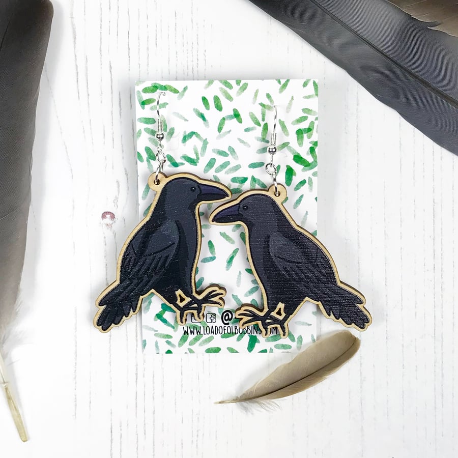 Crow earrings store