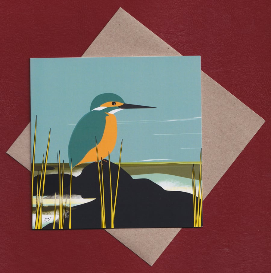 Greetings card - kingfisher - bird card