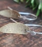Brass and silver leaf drop dangly earrings - Image 4