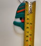 Handmade Fused Glass Snowman with Hat and Scarf, Tree ornament, gift - Image 4