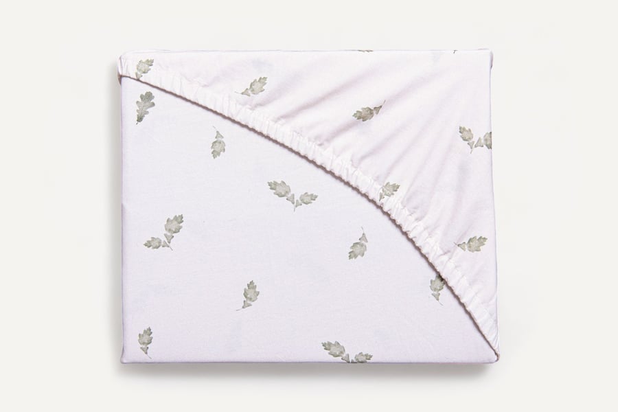 Woodland Leaf Fitted Bed Sheet, 200TC, Bed Sheet by Nestie. 100% Cotton