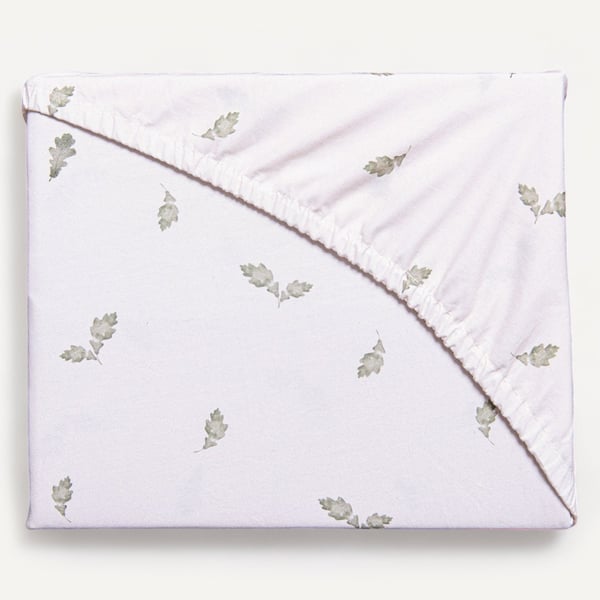 Woodland Leaf Fitted Bed Sheet, 200TC, Bed Sheet by Nestie. 100% Cotton