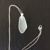 18in Sterling silver necklace and white seaglass pendant in silver mount
