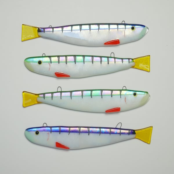 Sardine Fused Glass Fish Themed Decorations  