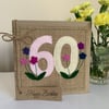 60th Birthday Card . Felt, handmade card.