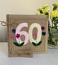 60th Birthday Card . Felt, handmade card. - Image 1