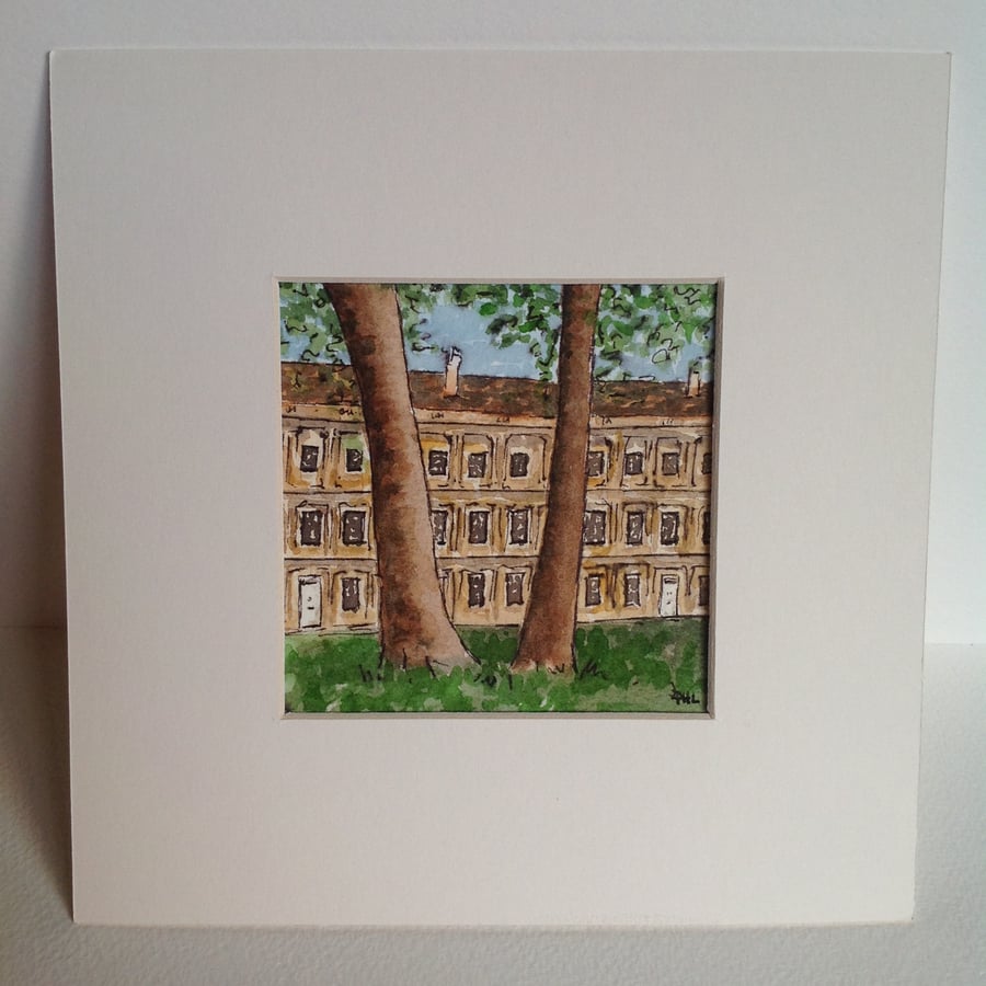 The Circus, Bath original watercolour 