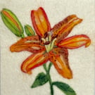 Hand Felted Lily Textile Artwork 