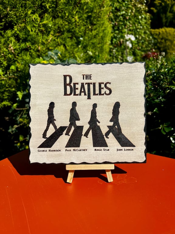 The Beatles Wooden Plaque – Handmade Music Wall Art – Iconic Band Gift – Bespoke