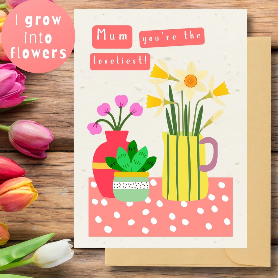 Plantable Mother's Day Card Card, Wildflower Seed Paper, Ecofriendly