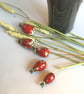 5 x red rosehip posy -  sculptural ceramic flowers for stylish arrangement - Image 1