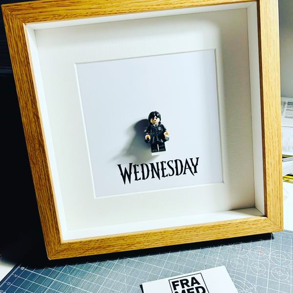 WEDNESDAY - Framed custom minifigure