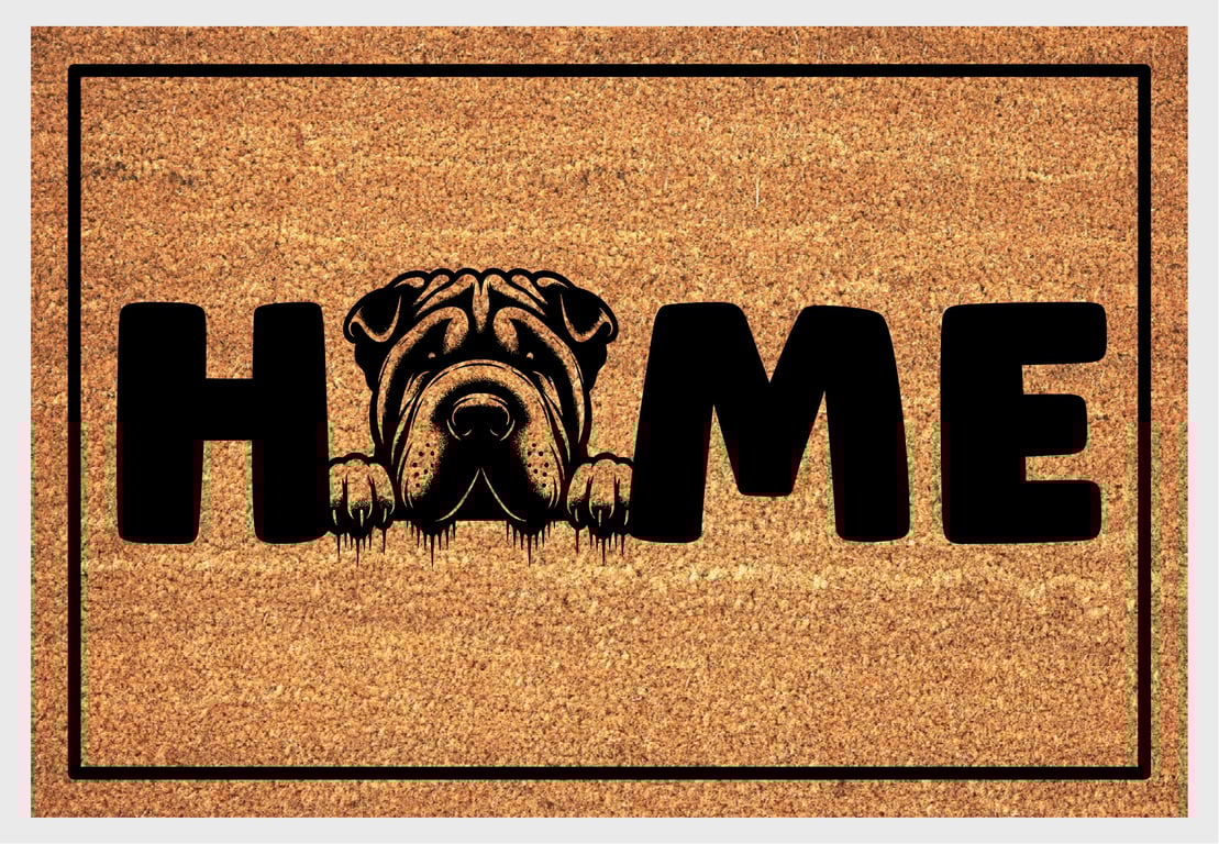 Shar Pei Home Door Mat - Chinese Shar Pei Welcome Mat - 3 Sizes