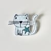 'Happy Cat' - Handmade Brooch