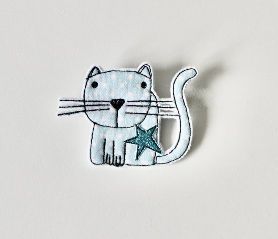 'Happy Cat' - Handmade Brooch