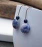 Earrings - Blue sodalite and hematite silver drop earrings, argentium silver  - Image 2