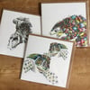 Mixed pack of  6 wildlife Endangered Species Art Cards 