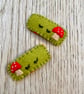 Handmade Felt Woodland Mushroom Hair Clips, Nature Gift - Image 1