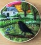 Needle felted blackbird picture. 