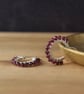 Garnet Gemstone Silver Hoop Earrings - Handmade Artisan Jewellery  - Image 1