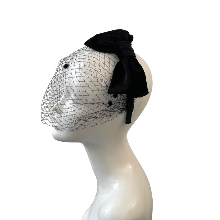Veil gothic crown Black gothic veil birdcage veil Black veil mesh net veil 