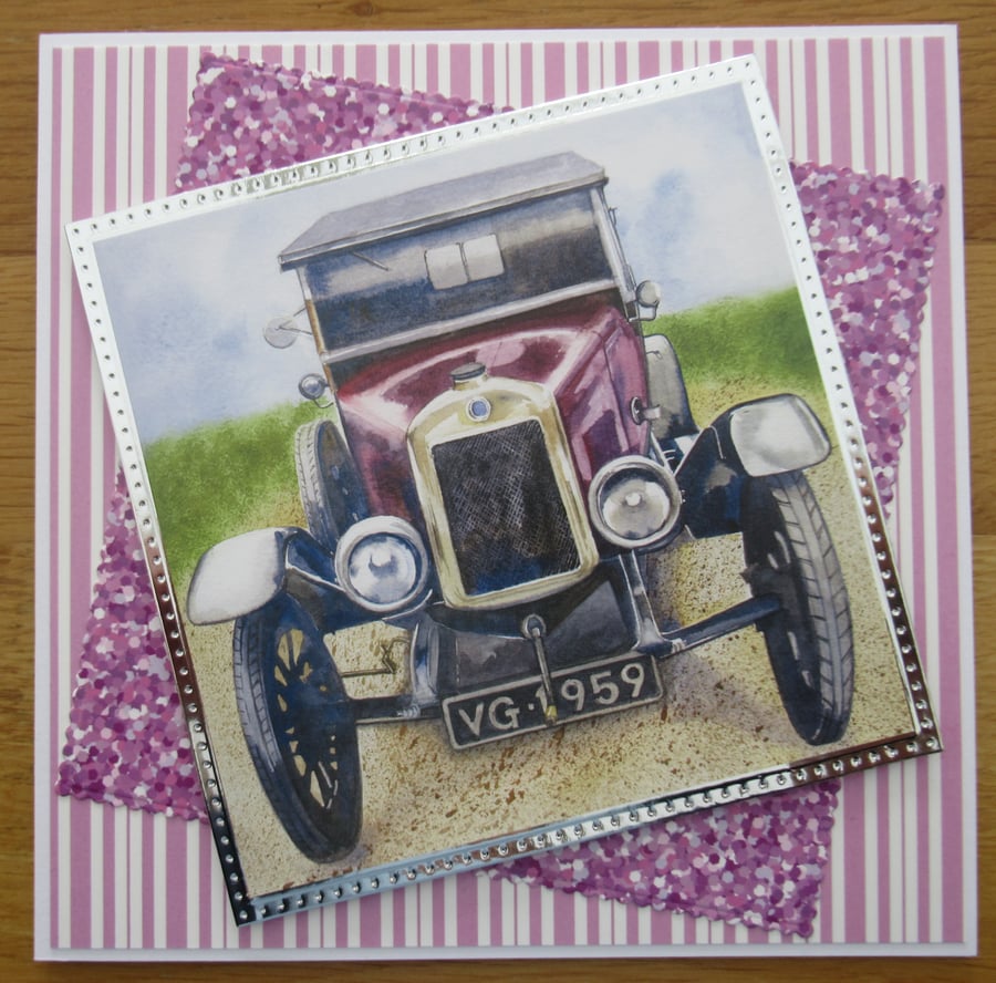 Vintage Car - 7x7" Father's Day Card