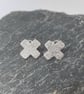 sterling silver kiss cross stud earrings - Image 2