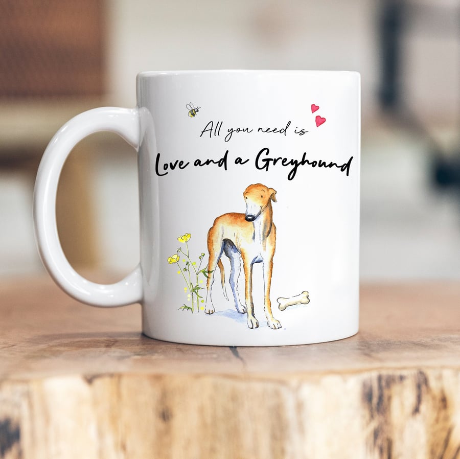 Love and a Greyhound Ceramic Mug