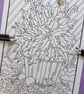 Holly Plant A4 Christmas Colouring Page Printable JPG by S Godwin Studio