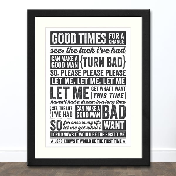 The Smiths Lyrics A3 Typographic Art Print