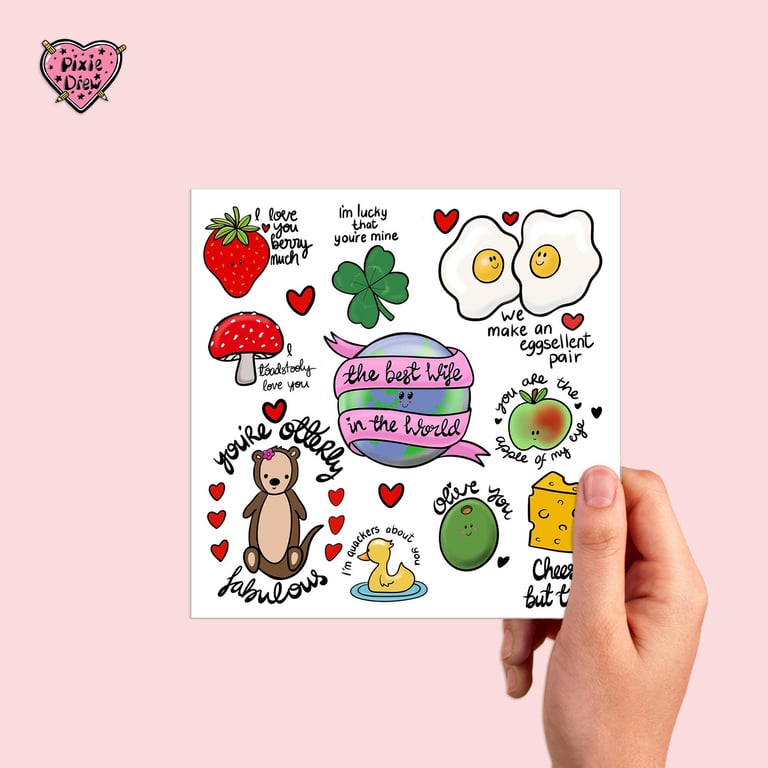 Best Wife in the world card for her Birthday or Anniversary