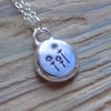 Sterling silver stamped flowers pendant (medium) 