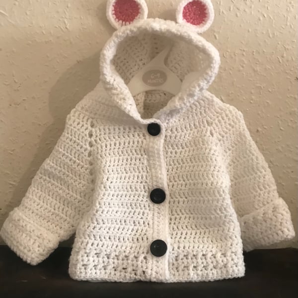 Handmade crocheted baby cardigan