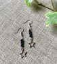 Star earrings with black sparkle beads - Image 2