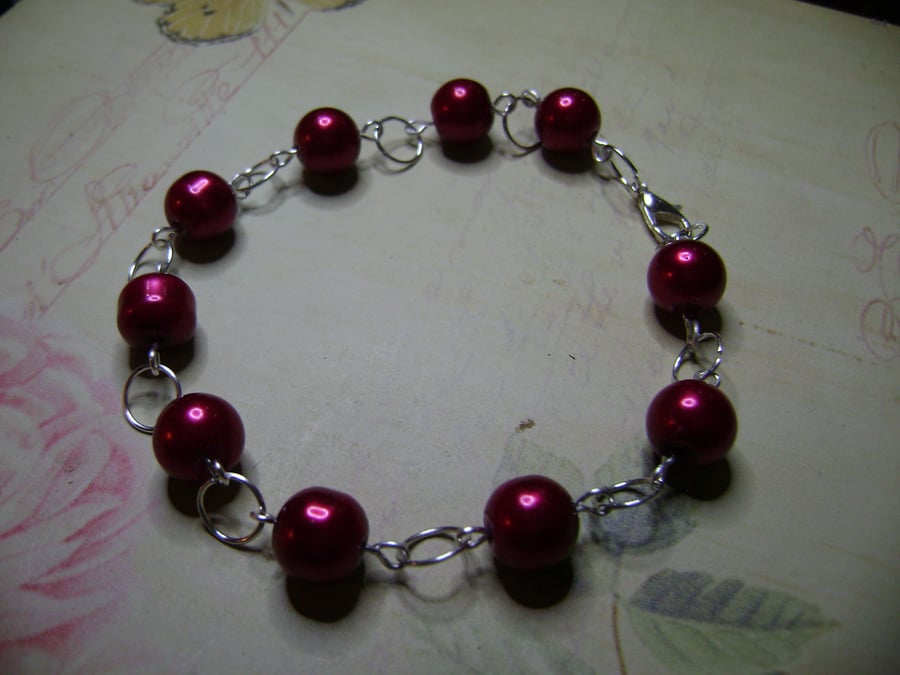 bracelet red pearl
