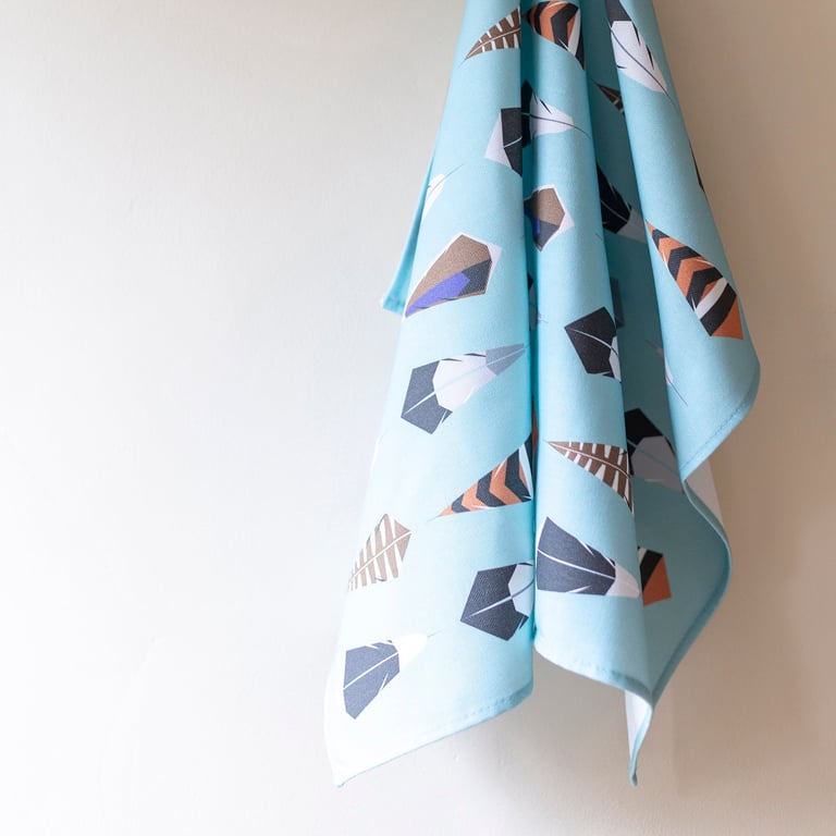 100% Cotton Feather Tea Towel