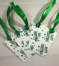 Pack of 5 glittered Happy Christmas gift tags