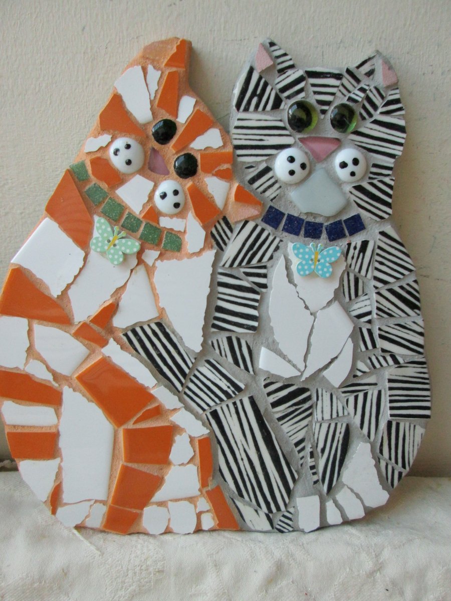 Mosaic Love cats
